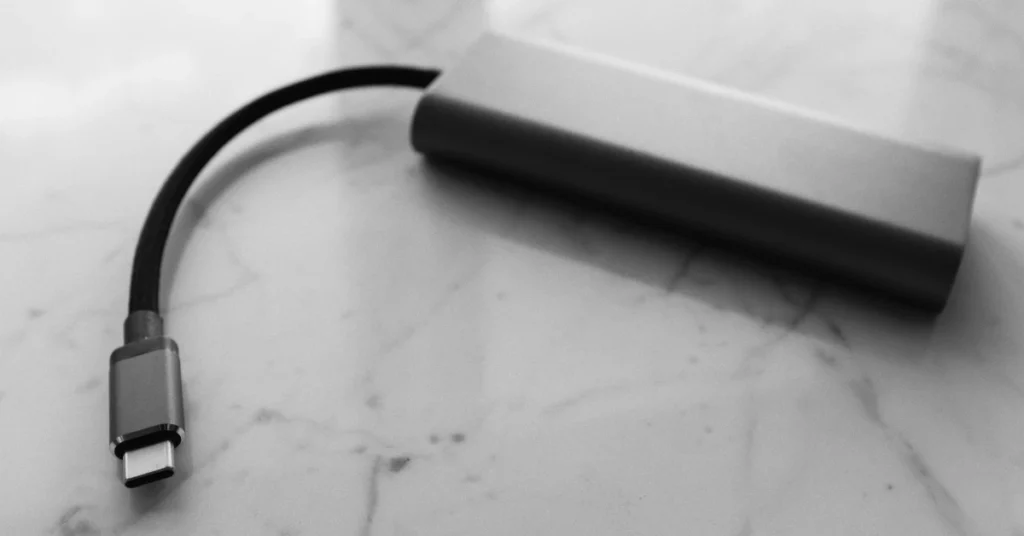 USB Type-A connector metal tip closeup